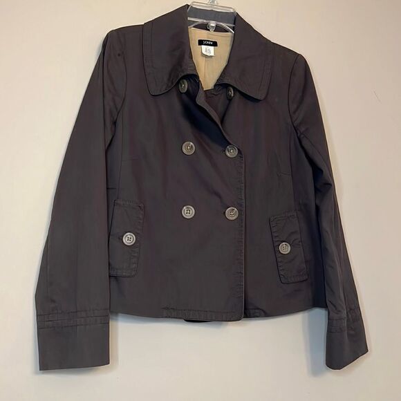 J. Crew Peacoat Cut Cotton Blend Lightweight Jacket - Size 4 - Picture 3 of 10